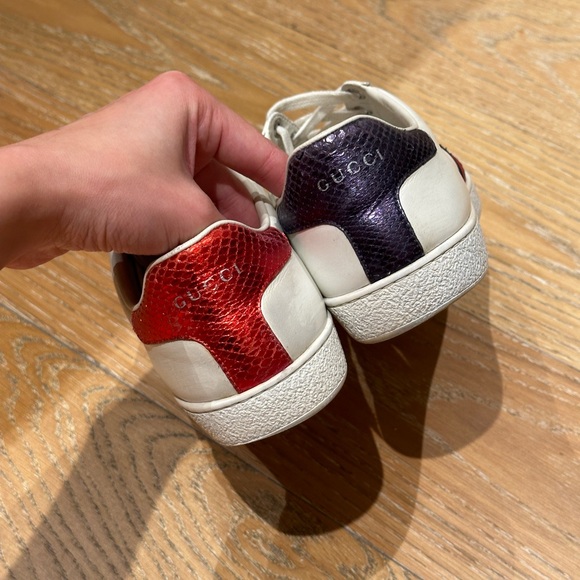 Gucci Wmns Ace 'Blind for Love' White Sneakers 9.5sz - Picture 8 of 9